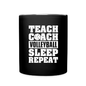 Volleyball Aufschlag Volleyballspieler Trainer - Tasse einfarbig - Schwarz - Vorne