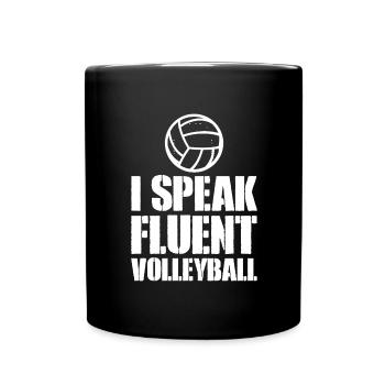 Volleyball Volley Aufschlag Volleyballspieler - Tasse einfarbig - Schwarz - Vorne