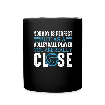 Volleyball Volley Aufschlag Volleyballspieler - Tasse einfarbig - Schwarz - Vorne