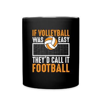 Volleyball Volley Aufschlag Volleyballspieler - Tasse einfarbig - Schwarz - Vorne