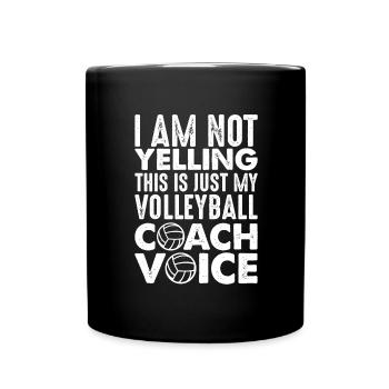 Volleyball Aufschlag Volleyballspieler Trainer - Tasse einfarbig - Schwarz - Vorne