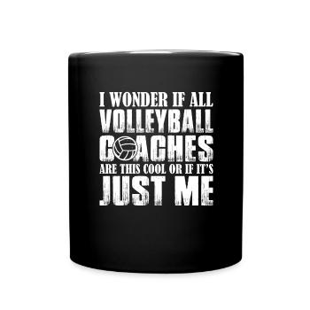 Volleyball Aufschlag Volleyballspieler Trainer - Tasse einfarbig - Schwarz - Vorne