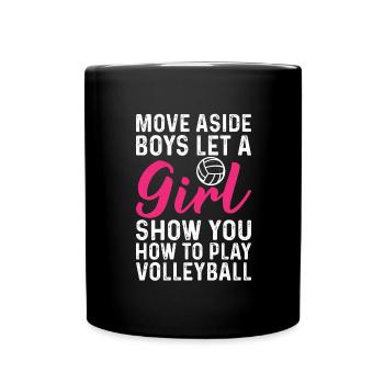 Volleyball Girls Volleyball Player Woman Ball - Full Colour Mug - black - Front