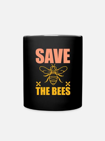 Biene - Tasse einfarbig - Schwarz