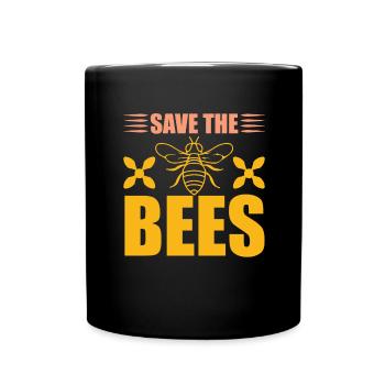 Biene - Tasse einfarbig - Schwarz - Vorne