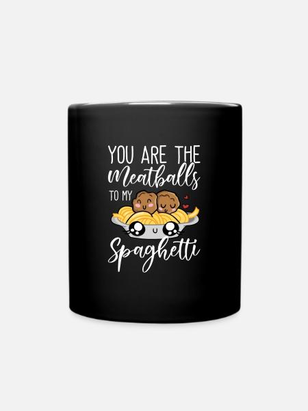Meatball Spaghetti Lustiges italienisches Geschenk - Tasse einfarbig - Schwarz
