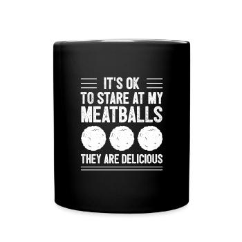 Meatball Spaghetti Lustiges italienisches Geschenk - Tasse einfarbig - Schwarz - Vorne