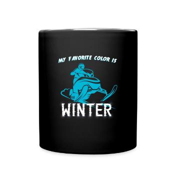 Favorite Color Schneemobil Snowmobile - Tasse einfarbig - Schwarz - Vorne