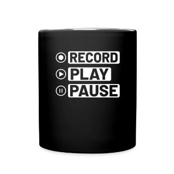 Musicien vinyle Musique rétro Vinyle Vintage Musique Making - Mug uni - noir - Devant