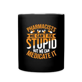 Funny Pharmacist Pharmacy Gift Profession - Full Colour Mug - black - Front