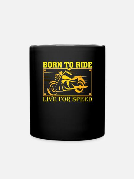 Biker Motorradfahrer Motorradfahren Biken - Tasse einfarbig - Schwarz