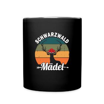 Schwarzwaldmädel Bollenhut Schwarzwald - Tasse einfarbig - Schwarz - Vorne