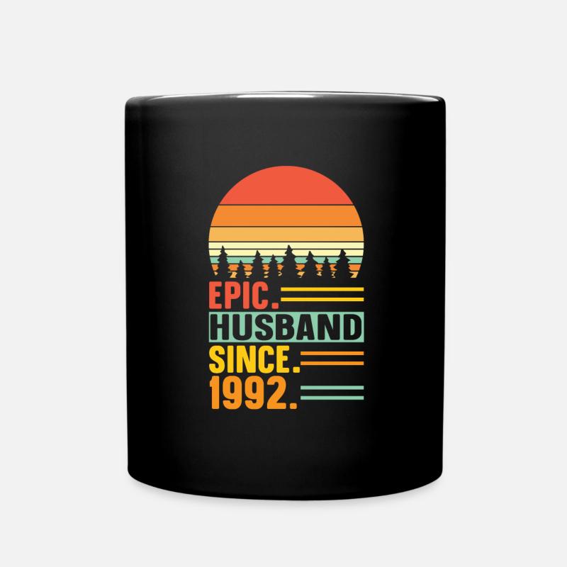 Bester Ehemann seit 1992 - Jahrestag Geschenk - Tasse einfarbig - Schwarz