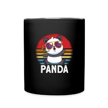 Panda Sonnenbrille - Tasse einfarbig - Schwarz - Vorne