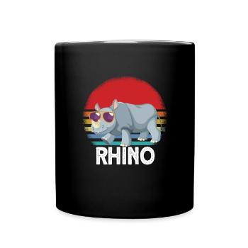 Nashorn Sonnenbrille - Tasse einfarbig - Schwarz - Vorne