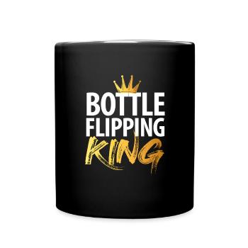 Water Bottel Flipping Geschenk Flaschendrehen - Tasse einfarbig - Schwarz - Vorne