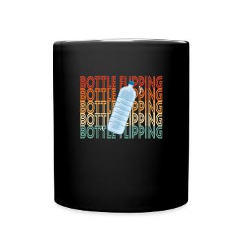 Water Bottel Flipping Geschenk Flaschendrehen - Tasse einfarbig - Schwarz - Vorne