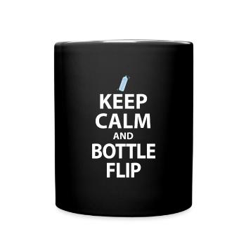 Water Bottel Flipping Geschenk Flaschendrehen - Tasse einfarbig - Schwarz - Vorne
