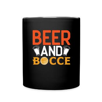 Boccia Beer Gift Drinking Alcohol - Full Colour Mug - black - Front