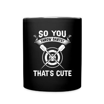 Drôle de fléchette disant Dartboard Darts Cadeau - Mug uni - noir - Devant