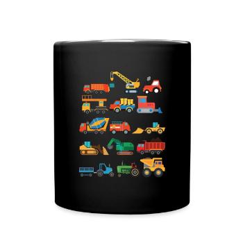 Bauwesen Jungen Bauweite LKWs - Tasse einfarbig - Schwarz - Vorne