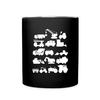 Bauwesen Jungen Bauweite LKWs - Tasse einfarbig - Schwarz - Vorne