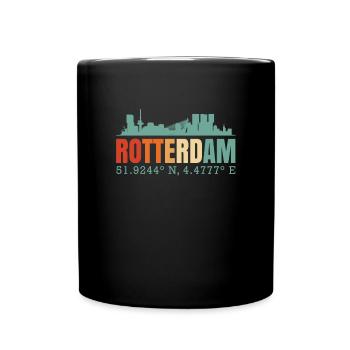 Rotterdam Dutch skyline - Full Colour Mug - black - Front