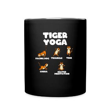 Tiger Yoga - Full Colour Mug - black - Front