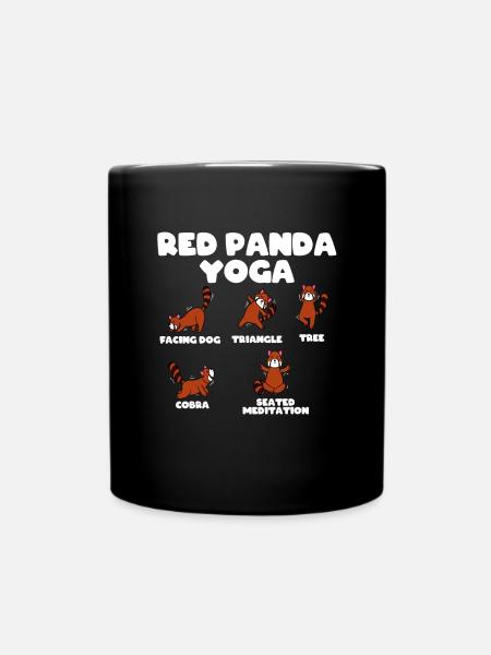 Roter Panda Yoga - Tasse einfarbig - Schwarz