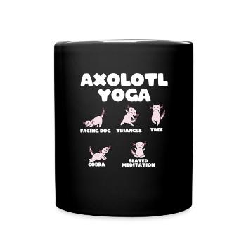 Axolotl Yoga - Tasse einfarbig - Schwarz - Vorne