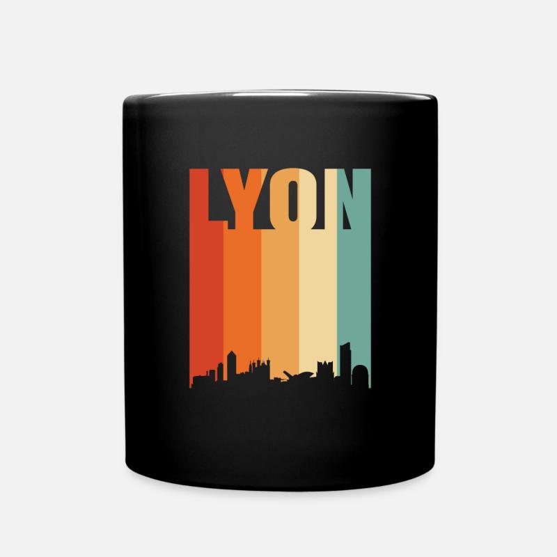 Lyon France Skyline - Mug uni - noir
