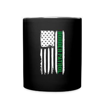 Border Patrol American Flagge d�nne gr�ne Linie - Tasse einfarbig - Schwarz - Vorne