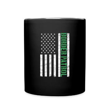 Border Patrol American Flagge d�nne gr�ne Linie - Tasse einfarbig - Schwarz - Vorne
