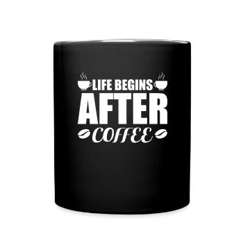 Kaffee Sarkasmus Freunde Glück Freude Cappuccino - Tasse einfarbig - Schwarz - Vorne