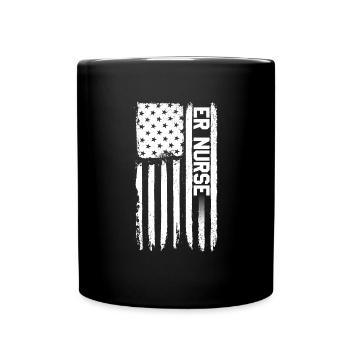 Er Krankenschwester amerikanische Flagge patriotis - Tasse einfarbig - Schwarz - Vorne