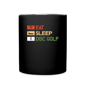 Disc Golf Disc Golf Frisbee Tree Basket Drop - Full Colour Mug - black - Front