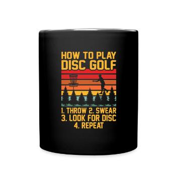 Disc Golf Disc Golf Frisbee Tree Basket Drop - Full Colour Mug - black - Front