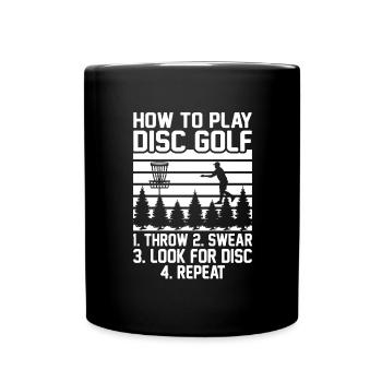 Disc Golf Disc Golf Frisbee Tree Basket Drop - Full Colour Mug - black - Front