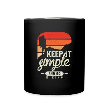 Wandern Camping Outdoor Sprüche Camper Wanderer - Tasse einfarbig - Schwarz - Vorne