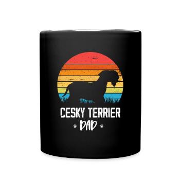 Cesky Terrier Hund - Cesky Terrier - Tasse einfarbig - Schwarz - Vorne