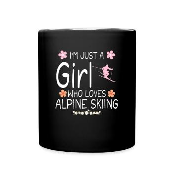 I m Just A Girl Who Loves Alpine Skiing - Full Colour Mug - black - Front