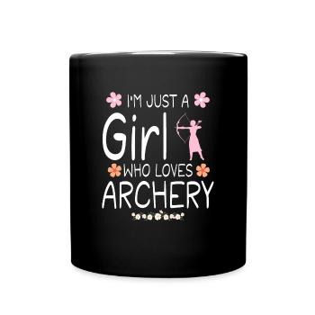 I m Just A Girl Who Loves Archery - Full Colour Mug - black - Front