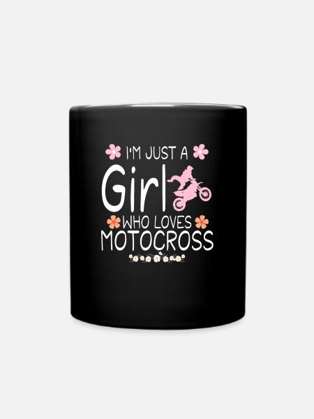 I m Just A Girl Who Loves Motocross T Shirt - Full Colour Mug - black