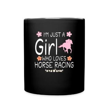 I m Just A Girl Who Loves Horse Racing - Mug uni - noir - Devant