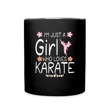 Ich bin nur ein Mädchen, das Karate liebt T-Shirt - Tasse einfarbig - Schwarz - Vorne