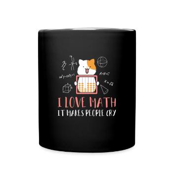 I Love Math Mathe Kätzchen Katzen - Tasse einfarbig - Schwarz - Vorne