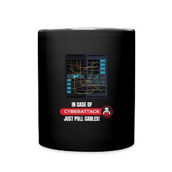In Case Of Cyberattack Informatiker - Tasse einfarbig - Schwarz - Vorne