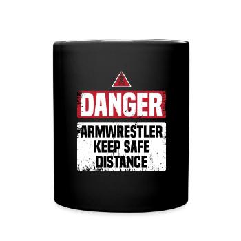 Armdrücken Armwrestling Armdrücker - Tasse einfarbig - Schwarz - Vorne