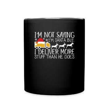 Zusteller Paketzusteller Briefträger Geschenk - Tasse einfarbig - Schwarz - Vorne