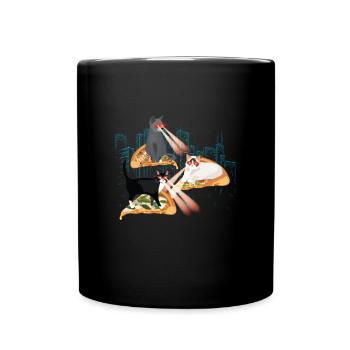 Laser Cats Pizza Kitties Cat Space - Full Colour Mug - black - Front